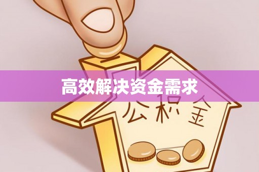 松原高效解决资金需求